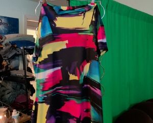 SHEIN Vibrant Brushstroke Maxi Dress